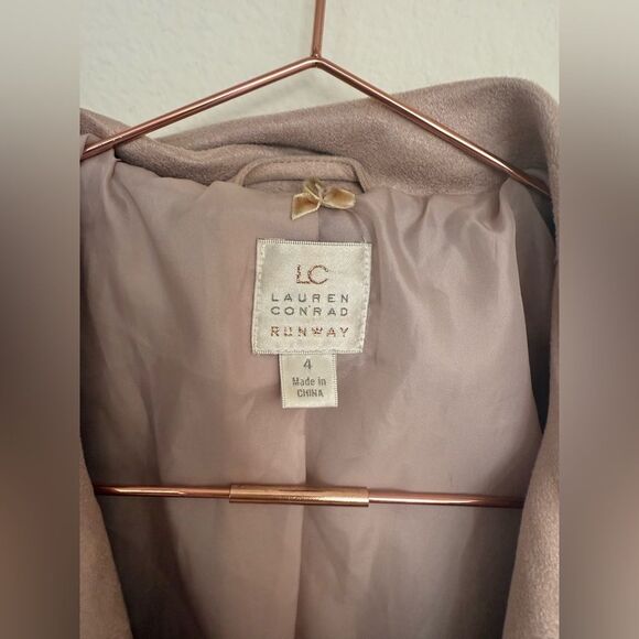 LC Lauren Conrad Runway Faux-Suede Moto Jacket size 4 blush and rose gold jacket - Picture 8 of 12
